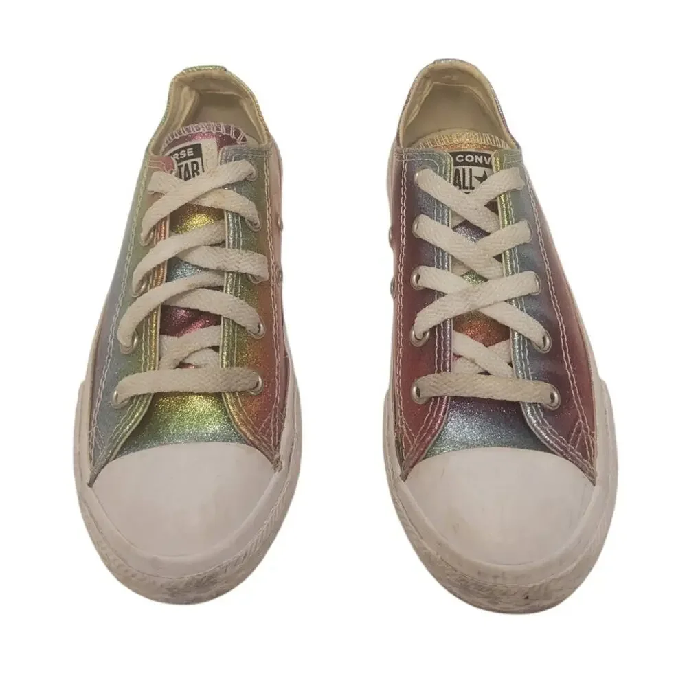 Converse Girls Sneakers Rainbow Glitter Size 1